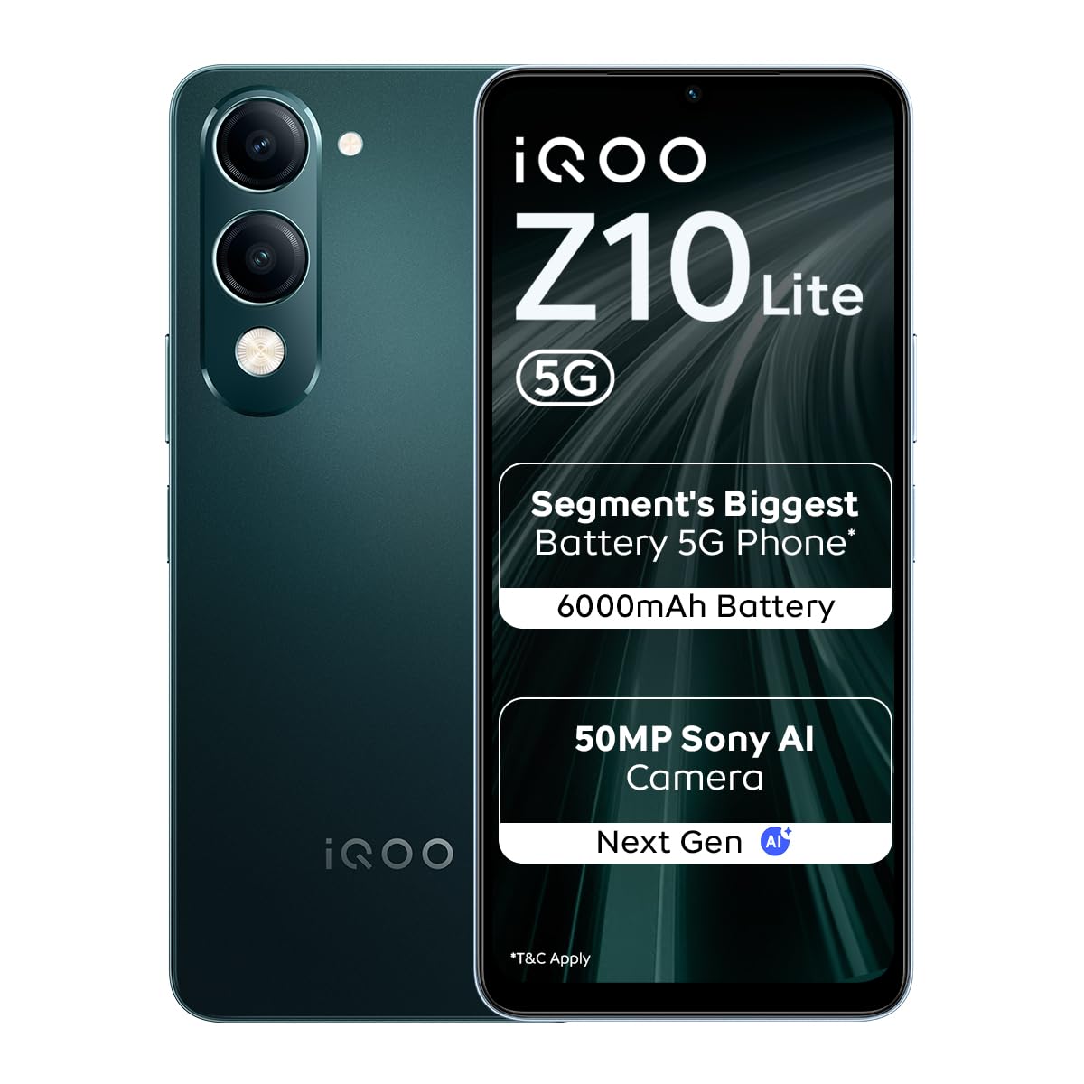 iQOO Z10 Lite 5G (Cyber Green, 4GB RAM, 64GB Storage)