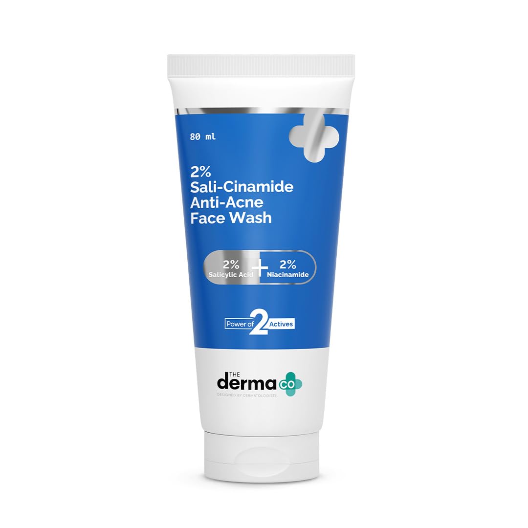 The Derma Co Sali-Cinamide Anti-Acne Face Wash with 2% Salicylic Acid & 2% Niacinamide - 80 ml