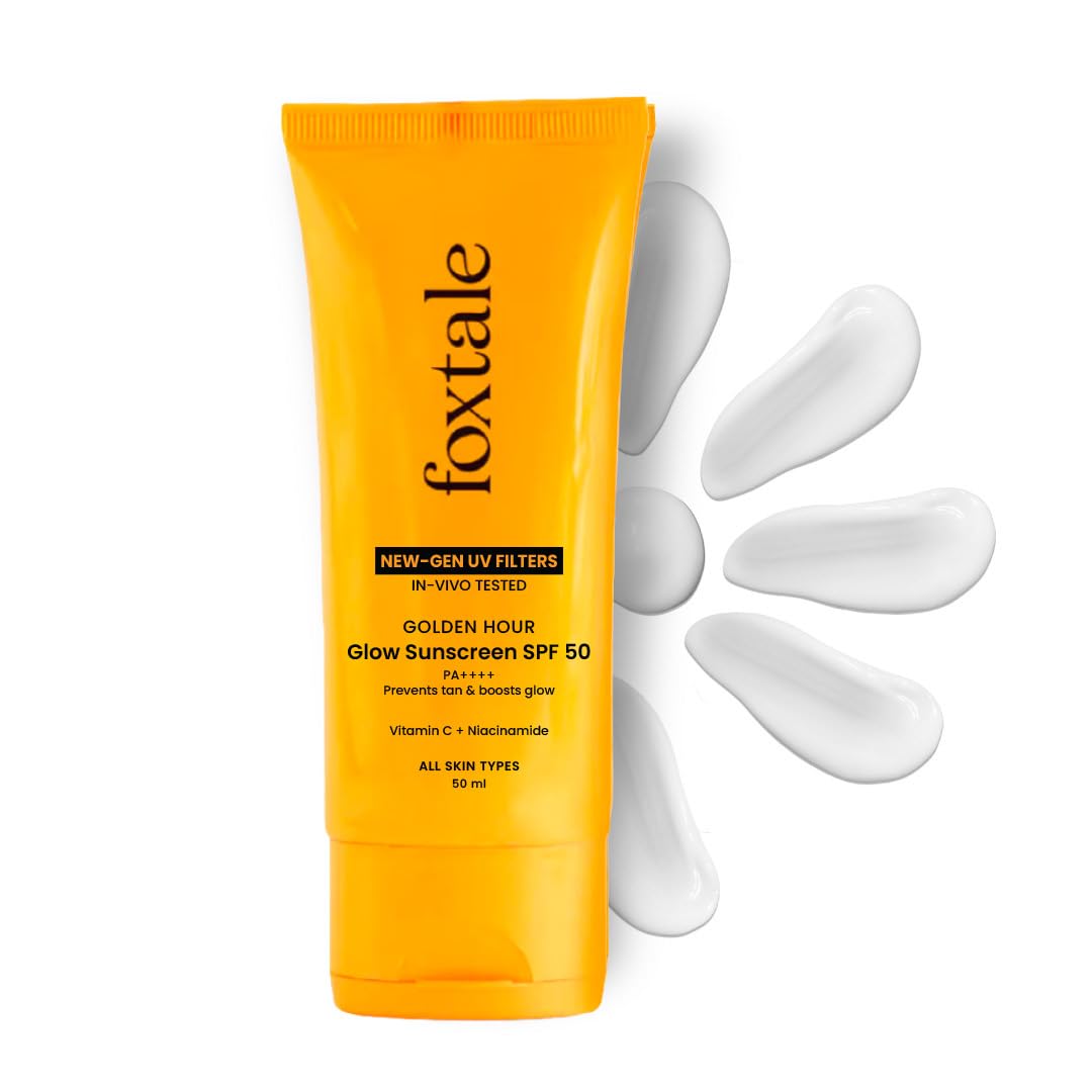 Foxtale Glow Sunscreen SPF 50 PA++++ with Vitamin C & Niacinamide